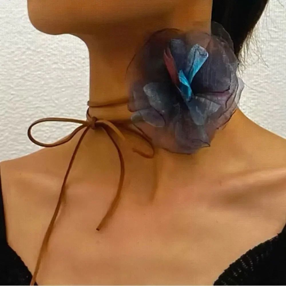 Colorful Flower Choker Floral Necklace - NEW